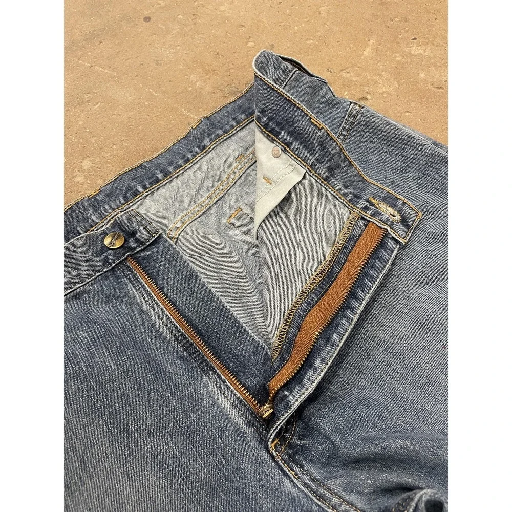 Carhartt 101483-980 Jeans Mens 40x34 Blue Med‎ Wash Relaxed Straight Distressed